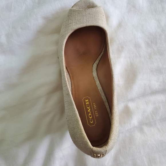 Coach Milan Met Linen Canvas Wedge Esdpadrille - Picture 8 of 15